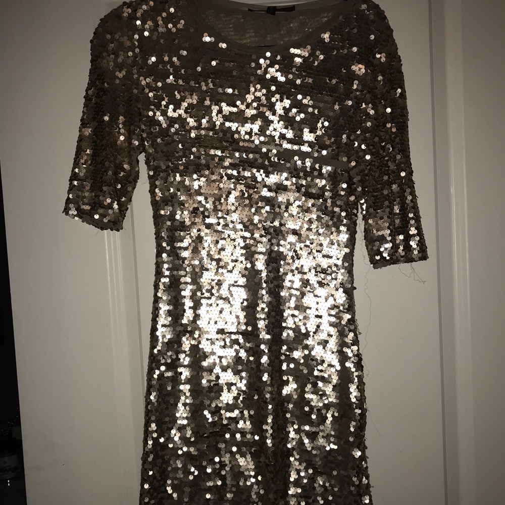 BCBG beautiful gold sequin dress